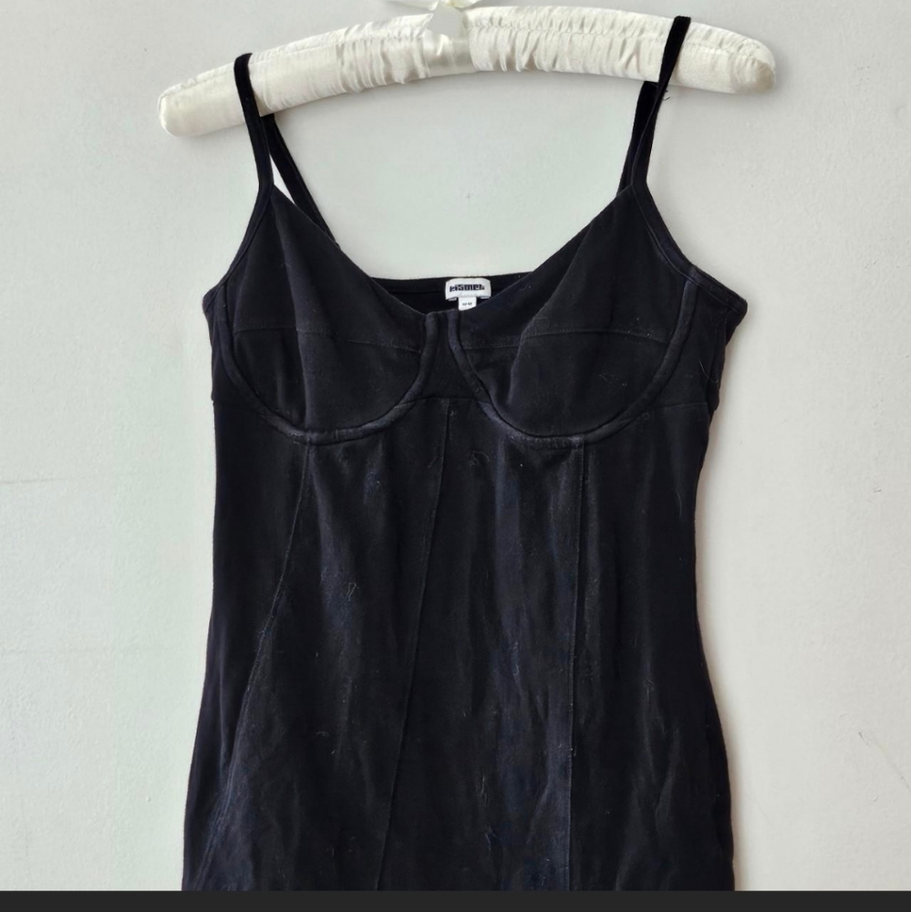 KIZMET Y2K Black Bustier Tank Top